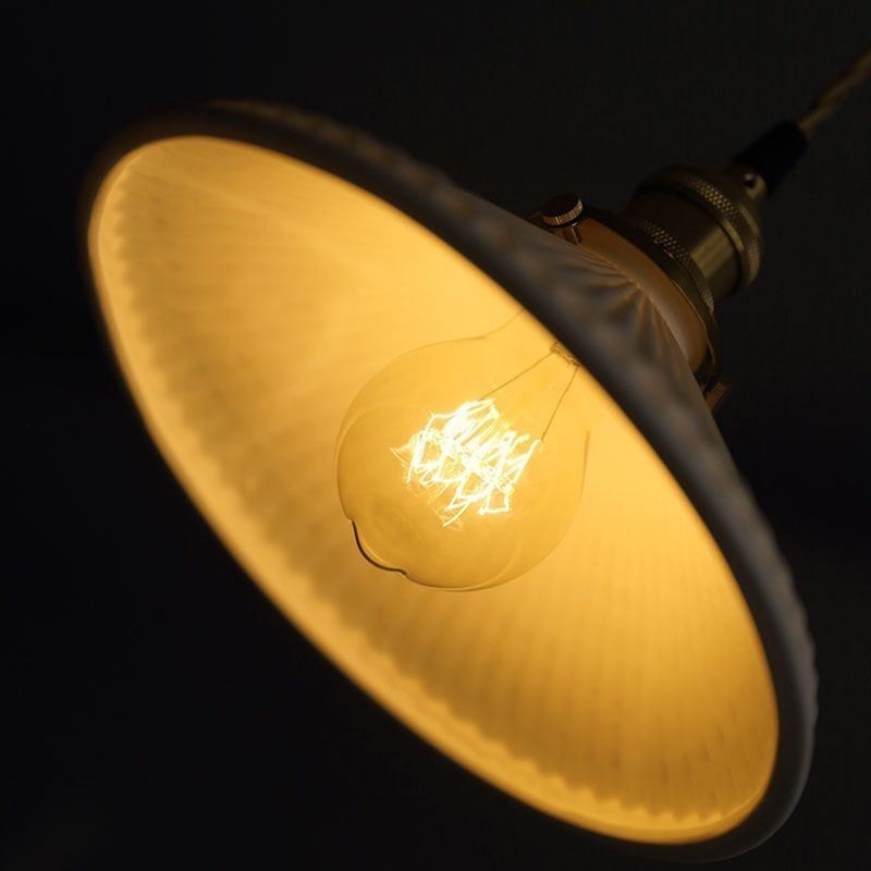 和風陶器ペンダントライト レトロプリーツペンダントランプ