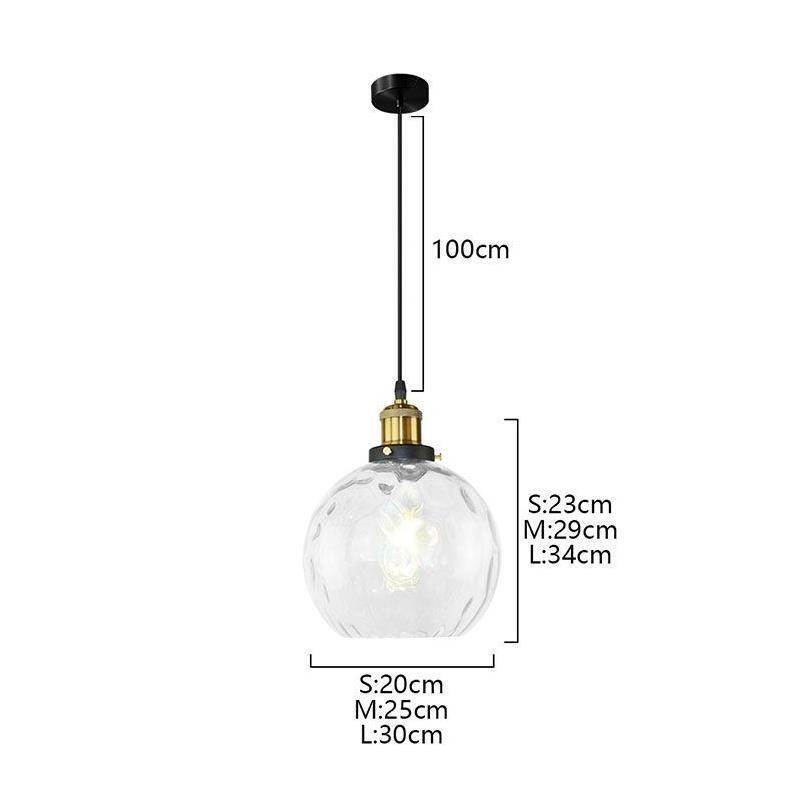 現代的なガラスペンダントライト 丸い水模様のガラスペンダントランプ