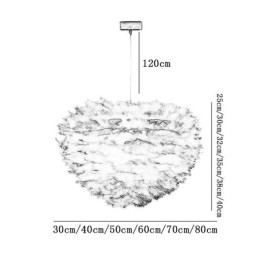 美しい羽根飾りペンダント照明器具
