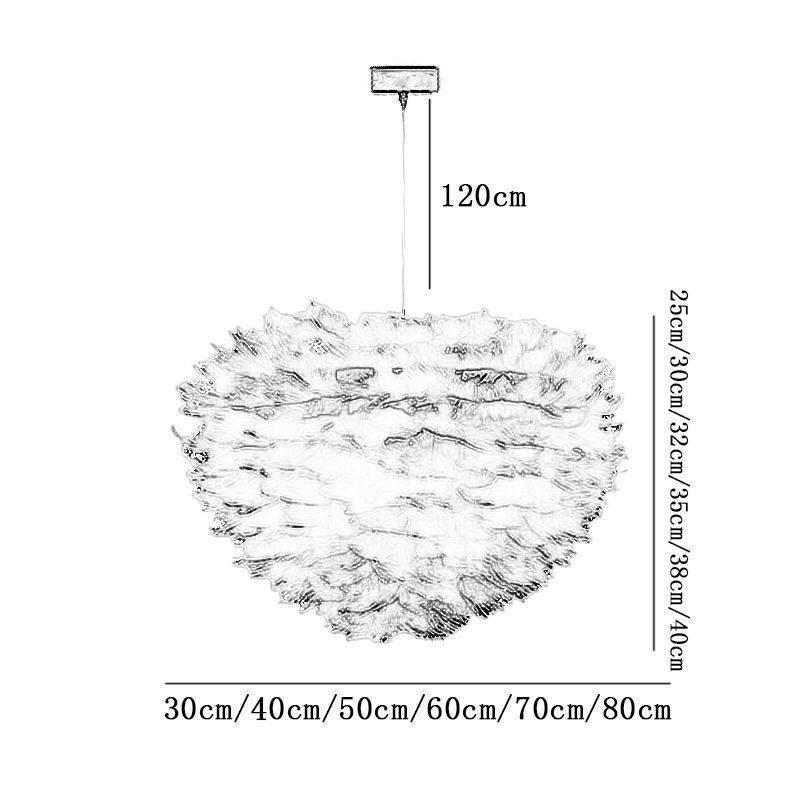 美しい羽根飾りペンダント照明器具