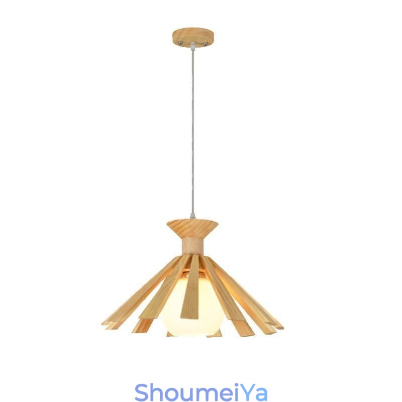 シンプルなスタイルの木製ペンダントライト