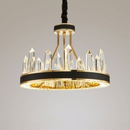 モダンクリスタルペンダントライト サークルクリスタルシーリングライト