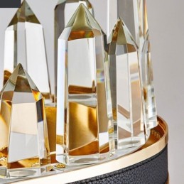 モダンクリスタルペンダントライト サークルクリスタルシーリングライト