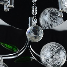 シャンデリア 6 ライト カントリー アルミニウム ガラス クローム