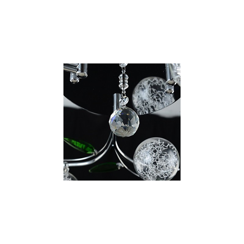 シャンデリア 6 ライト カントリー アルミニウム ガラス クローム