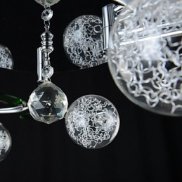 シャンデリア 6 ライト カントリー アルミニウム ガラス クローム