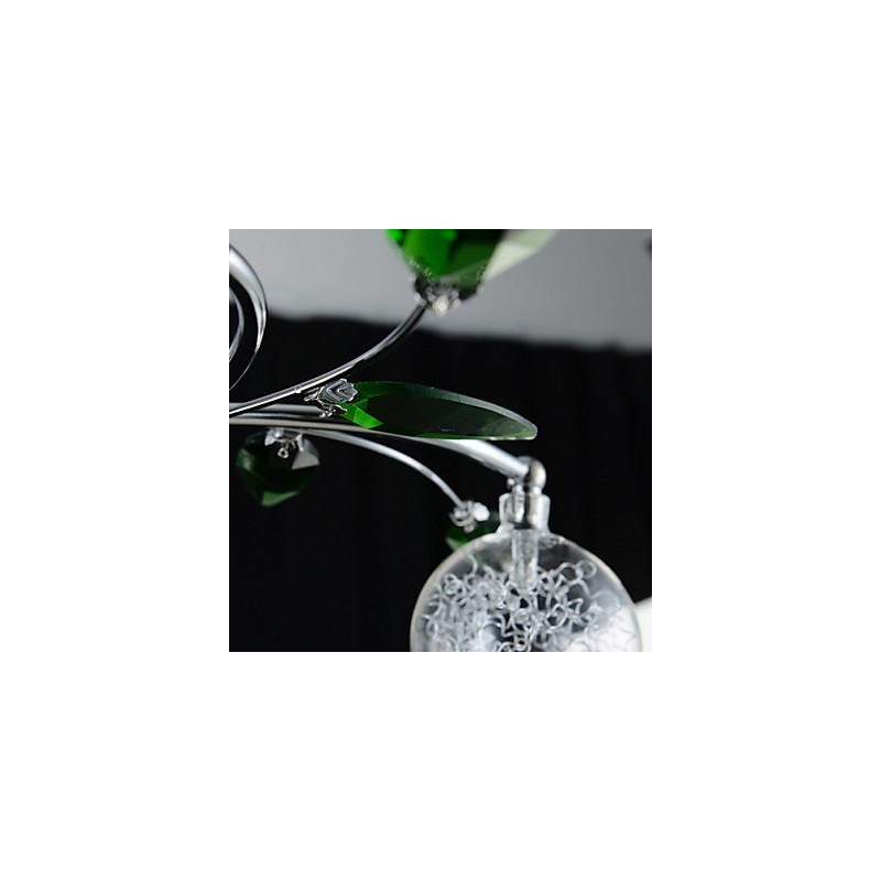 シャンデリア 6 ライト カントリー アルミニウム ガラス クローム