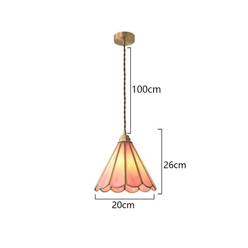 和風ガラスペンダントライト レトロな花びらの照明器具