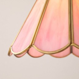和風ガラスペンダントライト レトロな花びらの照明器具