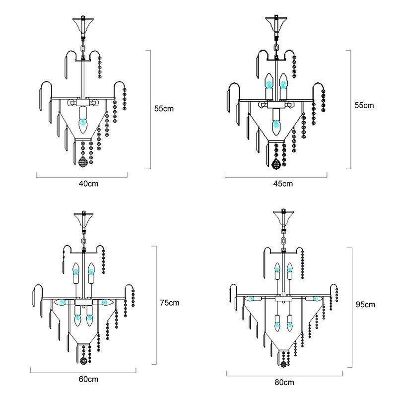 モダンでエレガントなクリスタルペンダントライト円錐形シャンデリア