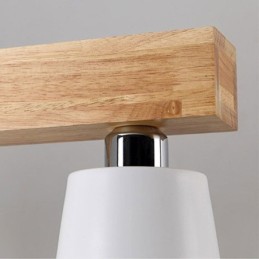 北欧風木製シャンデリア ユニークなストレートペンダントライト カフェ