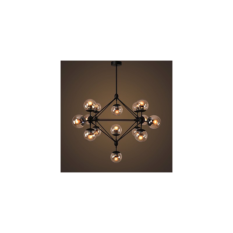 シャンデリア 15 ライト ガラス ボール ライト レトロ 屋外 ガレージ メタル