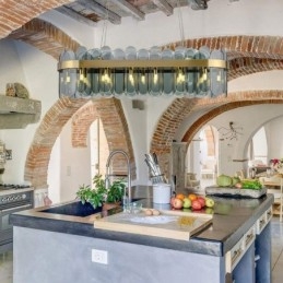 ミニマリストガラスペンダントライトユニークな色の長方形の天井ライトアイランド