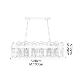 ミニマリストガラスペンダントライトユニークな色の長方形の天井ライトアイランド