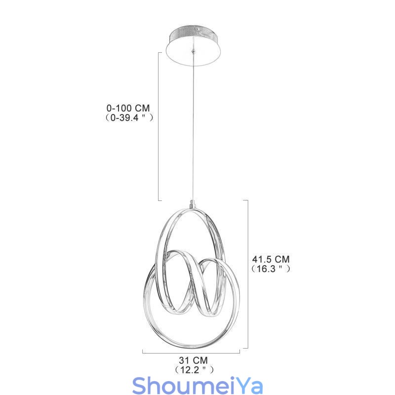 モダンミニマリストペンダントランプユニークな円形ツイスト照明器具アイランド