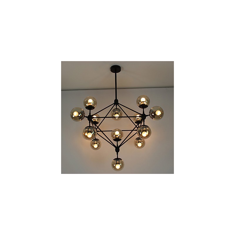 シャンデリア 15 ライト ガラス ボール ライト レトロ 屋外 ガレージ メタル