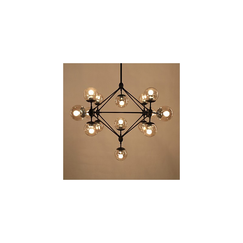 シャンデリア 15 ライト ガラス ボール ライト レトロ 屋外 ガレージ メタル