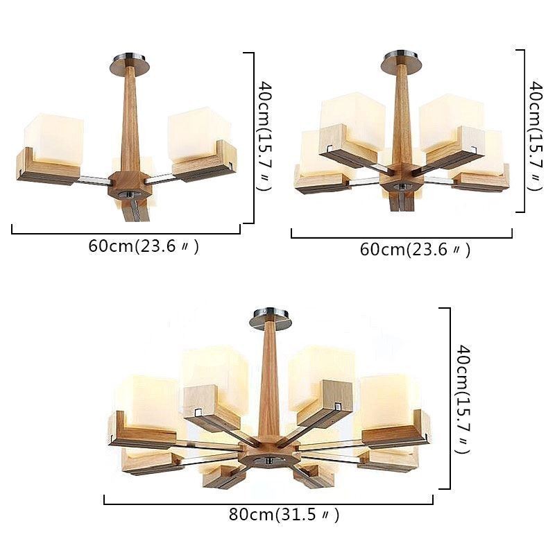 北欧木製ペンダントライトガラスランプシェードシャンデリア