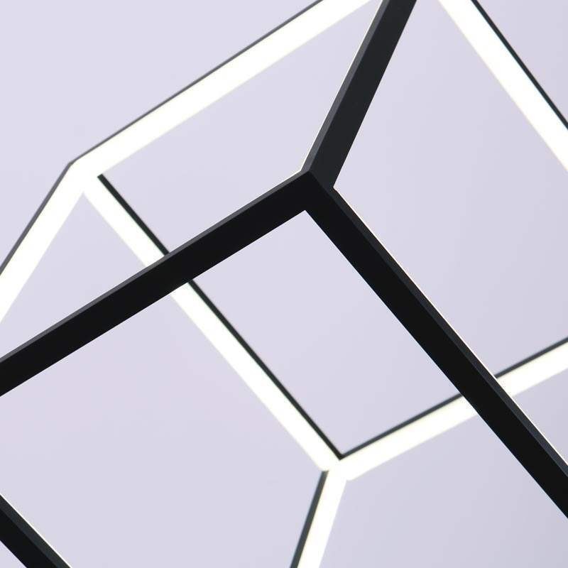 ブラックペンダントライト 幾何学的キューブ照明