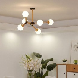 北欧マジックビーンペンダントライトクリエイティブ木製照明器具