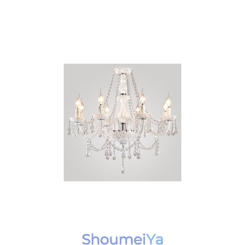 シャンデリア ホワイト クリスタル モダン リビング 8 ライト