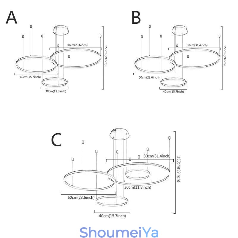 ポストモダンペンダントライト アクリルリングシェイプペンダントライト