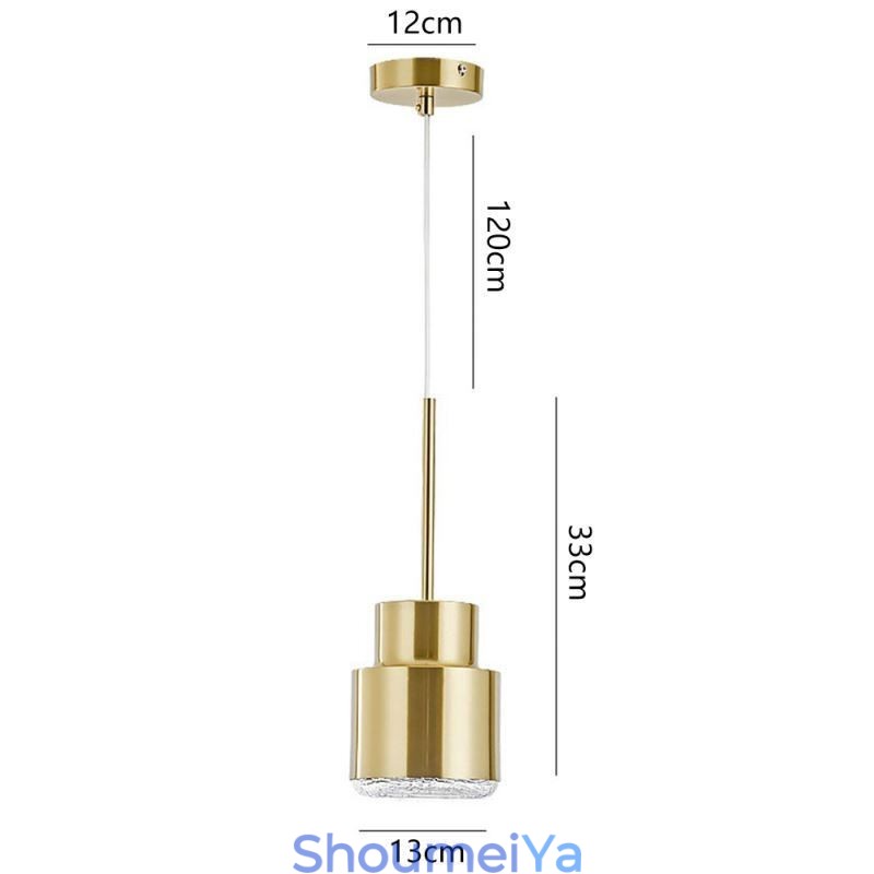 ポストモダンガラスペンダントライトゴールデンシリンダーランプ明るい照明ライト