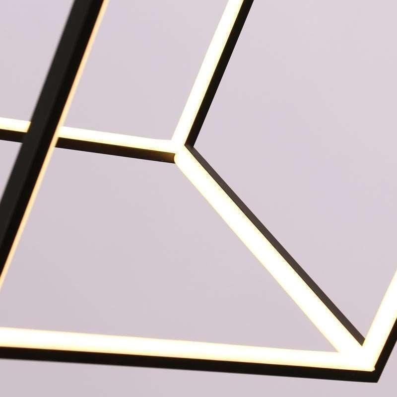 ブラックペンダントライト 幾何学的キューブ照明 LBY18069