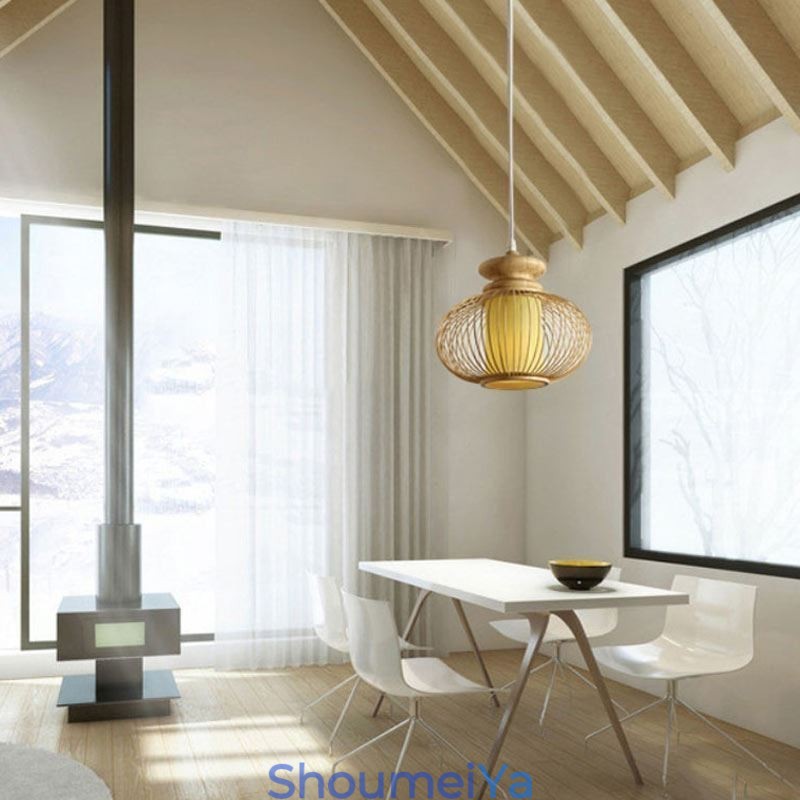 北欧の絶妙な竹製ペンダントライト