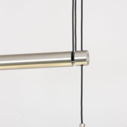 高さ調節可能なファブリックシェード付きモダンな4灯ペンダントライト