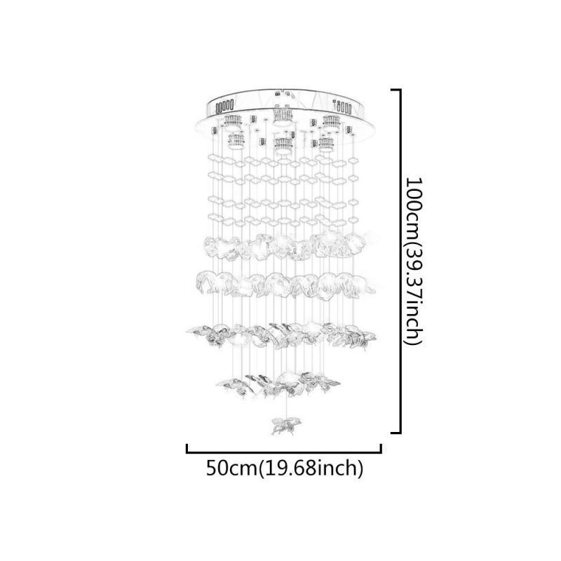 北欧ペンダントライト クリエイティブな蝶のガラスペンダントライト