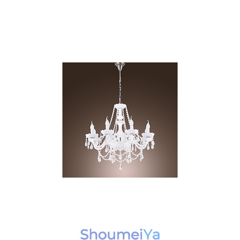 シャンデリア ホワイト クリスタル モダン リビング 8 ライト