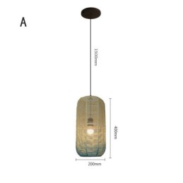 ペーパーロープペンダントライトカントリーレトログラデーションブルー天井ランプ