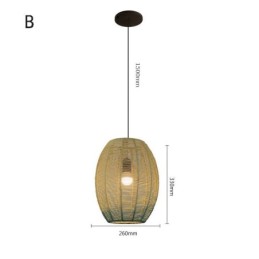 ペーパーロープペンダントライトカントリーレトログラデーションブルー天井ランプ