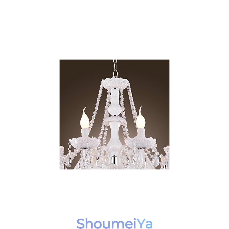 シャンデリア ホワイト クリスタル モダン リビング 8 ライト