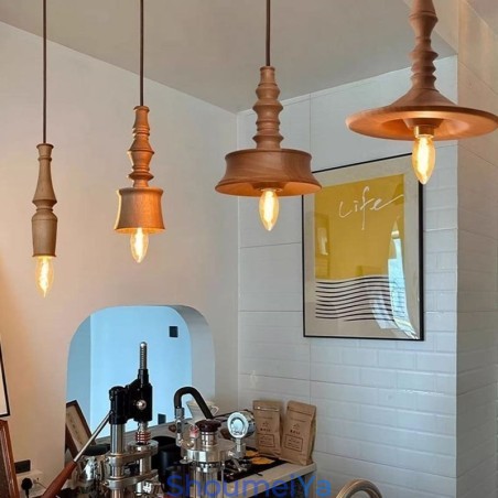 ラバーウッドペンダントライトインヴィンテージ吊り下げライト