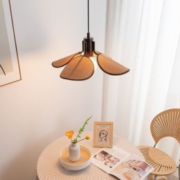 北欧ペンダントライト 侘び寂びスタイル ファブリックランプシェード 装飾天井ライト