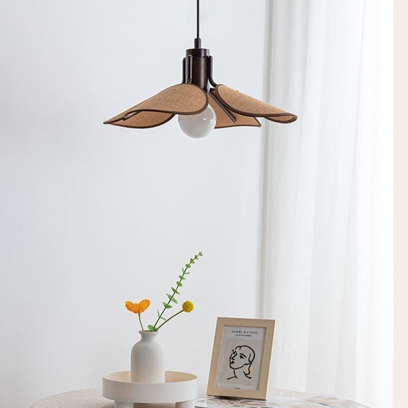 北欧ペンダントライト 侘び寂びスタイル ファブリックランプシェード 装飾天井ライト