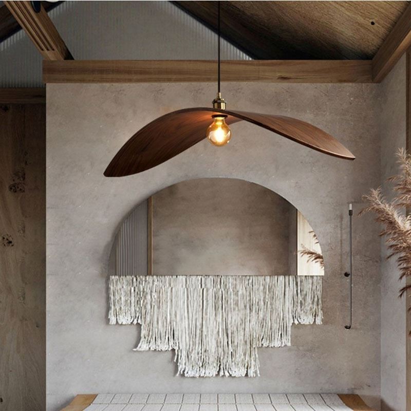 無垢材ペンダントライト クリエイティブなレトロ天井ライト