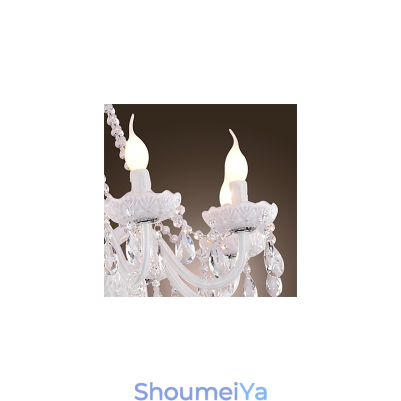 シャンデリア ホワイト クリスタル モダン リビング 8 ライト