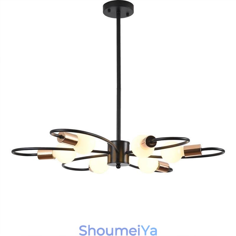 素朴なシャンデリア 6 ライト クラシックな花びら天井吊り下げライト