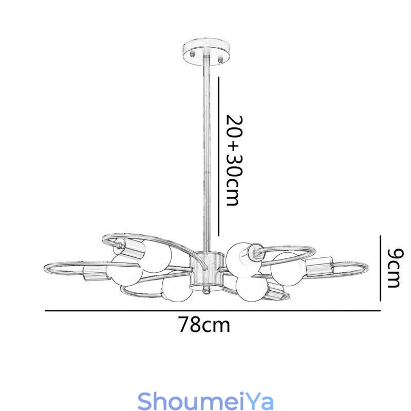 素朴なシャンデリア 6 ライト クラシックな花びら天井吊り下げライト