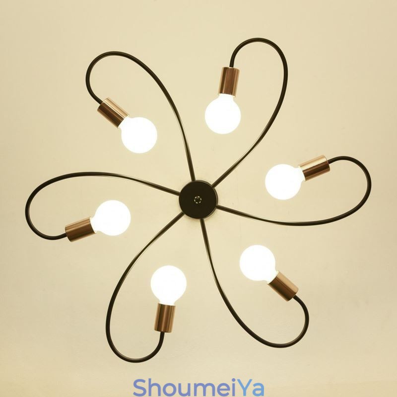 素朴なシャンデリア 6 ライト クラシックな花びら天井吊り下げライト