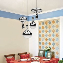 クリエイティブペンダントライトモダンシンプル電気メッキガラス小型天井ライト