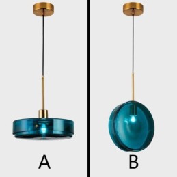 ラウンドケーキガラスペンダントライトモダンミニマリスト錬鉄天井ライト