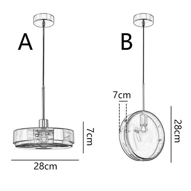 ラウンドケーキガラスペンダントライトモダンミニマリスト錬鉄天井ライト