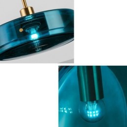 ラウンドケーキガラスペンダントライトモダンミニマリスト錬鉄天井ライト