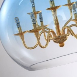 ガラスペンダントライト モダンミニマリスト 錬鉄製天井ライト 9灯