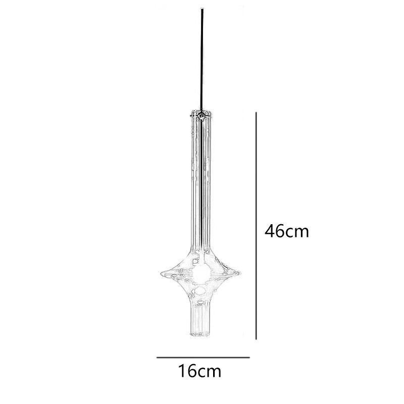 ガラス管ペンダントライト モダンミニマリスト錬鉄製天井ライト