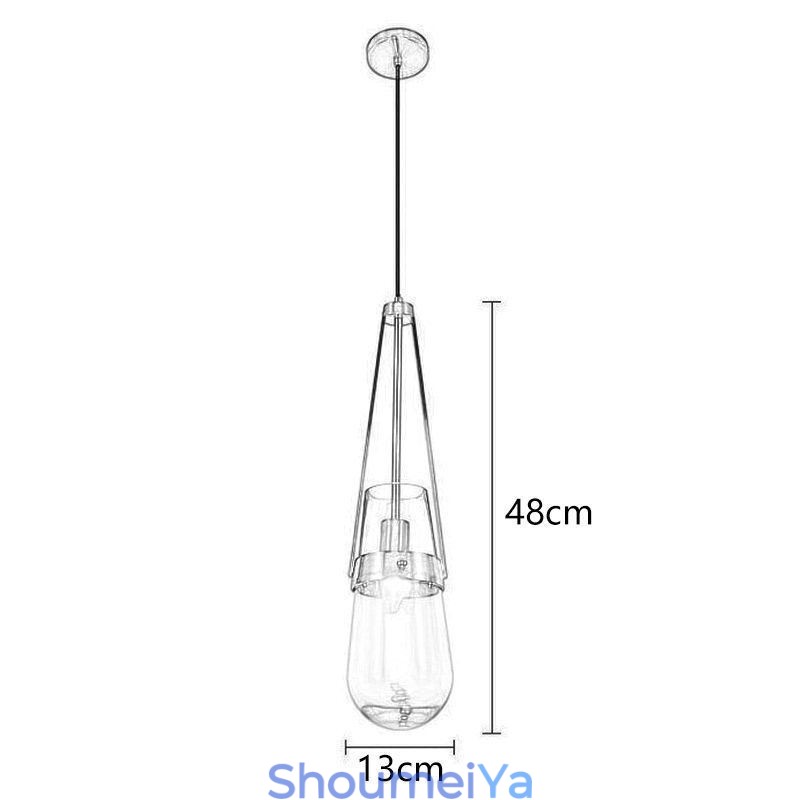 ウォータードロップガラスペンダントライト モダンミニマリスト錬鉄製小型天井ライト